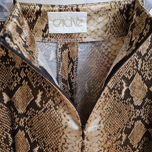 Rare Vintage Cache Women's 3 Piece Set - Jacket/Tank/Pants Pant Suit Snake Skin - Picture 5 of 16